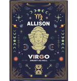 Personalized Custom Name Virgo Zodiac Blanket Gift Ideas for Baby Horoscope Blanket