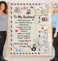 To My Husband I Married You Can't Live Without You Love Good Night Letter Envelope Gift From Wife Fleece Sherpa Mink Blanket