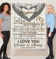 To My Boyfriend You Make Me Better Person I Love You Forever Always Hand Heart Gift From Girlfriend Fleece Sherpa Mink Blanket