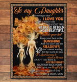 To My Daughter I Love You Brave Bold Beautiful Fairy Tales Tree Human Gift From Mom Fleece Sherpa Mink Blanket