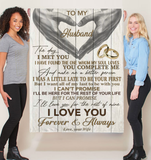 To My Husband You Make Me Better Person I Love You Forever Always Hand Heart Gift From Wife Fleece Sherpa Mink Blanket