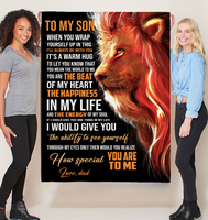 Personalized Custom Name To My Son The Beat Happiness Energy Lion Dad Gift Ideas Blanket