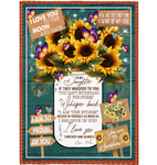 Personalized Custom Name To My Daughter Mom Love You Sunflower Gift Ideas Blanket