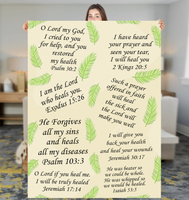 Healing Scriptures Throw Blanket, Prayer Bible Verse