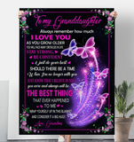 To My Granddaughter I Love You Stay Strong Confident Wrap Yourself Up Big Hug Gift From Grandma Butterfly Fleece Sherpa Mink Blanket