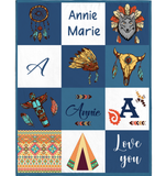 Personalized Girl Baby Name Native American Gift Ideas Blanket