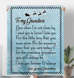 To My Grandson Grandma Love You Forever Always Christmas Gift Fleece Sherpa Mink Blanket