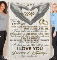 To My Wife You Make Me Better Person I Love You Forever Always Hand Heart Gift From Husband Fleece Sherpa Mink Blanket