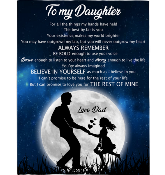 Personalized Custom Name To My Daughter Believe Yourself Dad Love You Gift Ideas Blanket