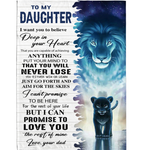 Personalized Custom Name To My Daughter Dad Love You Lion Gift Ideas Blanket