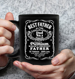 Best Father All Time Dad No 1 Forever Premium World's Greatest Fathers Day Gift Black Coffee Mug