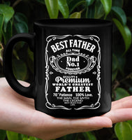 Best Father All Time Dad No 1 Forever Premium World's Greatest Fathers Day Gift Black Coffee Mug