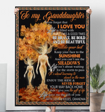 To My Granddaughter I Love You Brave Bold Beautiful Fairy Tales Tree Human Gift From Grandma Fleece Sherpa Mink Blanket