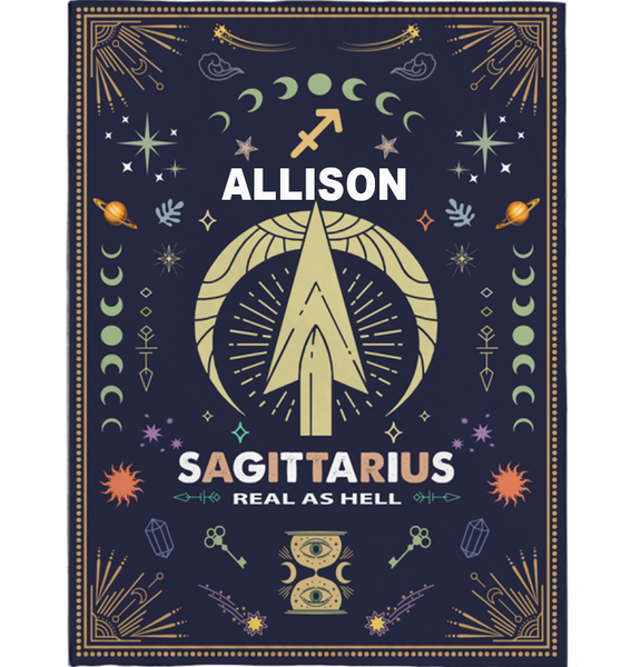Personalized Custom Name Sagittarius Zodiac Blanket Gift Ideas for Baby Horoscope Blanket