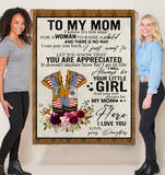 Veteran To My Mom I Know It s Not Easy For A Woman To Raise A Child Daughter Gift For Mom Mothers Day Gifts White Fleece Blanket A