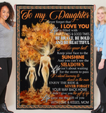 To My Daughter I Love You Brave Bold Beautiful Fairy Tales Tree Human Gift From Mom Fleece Sherpa Mink Blanket