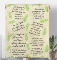 Healing Scriptures Throw Blanket, Prayer Bible Verse