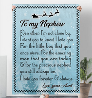 To My Nephew Aunt Love You Forever Always Christmas Gift Fleece Sherpa Mink Blanket