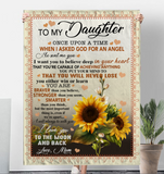 To My Daughter Angel Braver Stronger Smarter I Love You Sunflower Gift From Mom Fleece Sherpa Mink Blanket