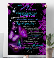 To My Niece I Love You Be Brave Bold Beautiful Butterfly Mandala Gift From Aunt Fleece Sherpa Mink Blanket