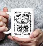 Best Father All Time Dad No 1 Forever Premium World's Greatest Fathers Day Gift White Coffee Mug