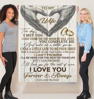 To My Wife You Make Me Better Person I Love You Forever Always Hand Heart Gift From Husband Fleece Sherpa Mink Blanket