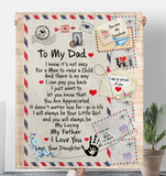 To My Dad Not Easy Man Raise Child You Are Appreciated I Love You Daughter Father's Day Gift Letter Envelope Fleece Sherpa Mink Blanket