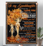 To My Granddaughter I Love You Brave Bold Beautiful Fairy Tales Tree Human Gift From Grandma Fleece Sherpa Mink Blanket