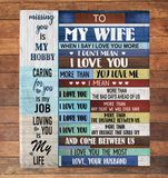 To My Wife I Love You More Than Bad Days Ahead Us Obstacle The Most My Life Gift From Husband Fleece Sherpa Mink Blanket