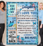 1 To My Daughter I Love You Wrap Yourself Up Consider It Big Hug Butterfly Gift From Dad Fleece Sherpa Mink Blanket