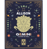 Personalized Custom Name Gemini Zodiac Blanket Gift Ideas for Baby Horoscope Blanket