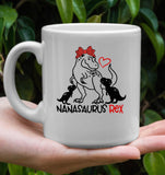Nanasaurus T Rex Mothers Day Gift For Mom Grandma White Coffee Mug