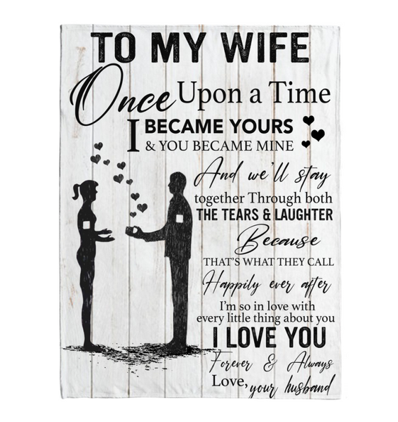 To My Wife Blankets Gift From Husband Love Valentines Day Black Fleece Blanket Design A