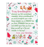 To My Granddaughter Straighten Crown Braver Stronger Wrap yourself Up Big Hug Christmas Xmas Gift From Grandpa Fleece Sherpa Mink Blanket