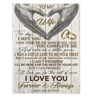 To My Wife You Make Me Better Person I Love You Forever Always Hand Heart Gift From Husband Fleece Sherpa Mink Blanket