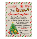 To My Granddaughter Little Girl Amazing Woman Grandma Love You Christmas Stamp Envelope Fleece Sherpa Mink Blanket