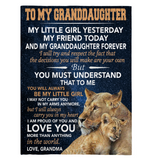 To My Granddaughter Little Girl Friend Proud Of You Love Gift From Grandma Lion Fleece Sherpa Mink Blanket