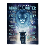 To My Granddaughter Never Forget Grandpa Love You Baby Girl Believe Yourself Lion Fleece Sherpa Mink Blanket