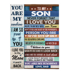 To My Son Never Forget That I Love You Never Give Up Believe In Yourself Gift From Dad Fleece Sherpa Mink Blanket