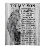 To My Son Never Forger I Love You For Rest Of Mine Believe Dad Gift Lion Fleece Sherpa Mink Blanket