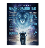 To My Granddaughter I Be There To Love Support You Baby Girl Grandpa Lion Gift Fleece Sherpa Mink Blanket A