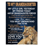 To My Granddaughter Little Girl Friend Proud Of You Love Gift From Grandma Lion Fleece Sherpa Mink Blanket