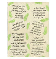 Healing Scriptures Throw Blanket, Prayer Bible Verse