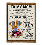 Air Force To My Mom I Know It’s Not Easy For A Woman To Raise A Child Son Gifts For Mom Mothers Day White Plush Fleece Blanket A