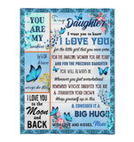 To My Daughter I Love You Wrap Yourself Up Consider It Big Hug Butterfly Gift From Mom Fleece Sherpa Mink Blanket