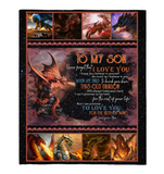 To My Son Never Forget I Love You Believe Yourself Old Dragon Mom Gift Fleece Sherpa Mink Blanket