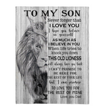 To My Son Never Forger I Love You For Rest Of Mine Believe Dad Gift Lion Fleece Sherpa Mink Blanket