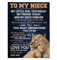 To My Niece Little Girl Friend Proud Of You Love Gift From Aunt Lion Fleece Sherpa Mink Blanket