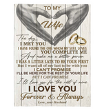 To My Wife You Make Me Better Person I Love You Forever Always Hand Heart Gift From Husband Fleece Sherpa Mink Blanket