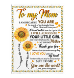 To My Mom I Love You Blankets Gift From Daughter Sunflower White Plush Fleece Blanket A